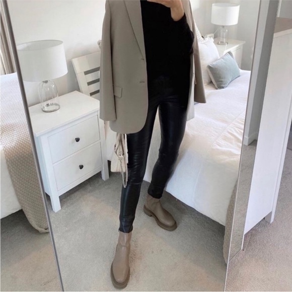 H&M taupe / brown / tan chunky sole ankle / calf /  boots / booties - Picture 8 of 13